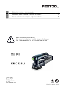 Bruksanvisning Festool ETSC 125 Li 3.1-Basic Excenterslip