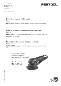 Mode d’emploi Festool RO 150 FEQ-Plus Ponceuse excentrique