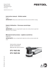 Bruksanvisning Festool ETS 150/5 EQ-Plus Excenterslip