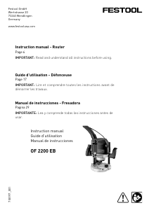 Bruksanvisning Festool OF 2200 EB-F-Plus Överfräs