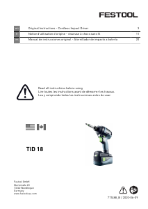 Mode d’emploi Festool TID 18-Basic Visseuse