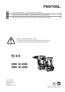 Mode d’emploi Festool DWC 18-4500 Li-Basic Visseuse