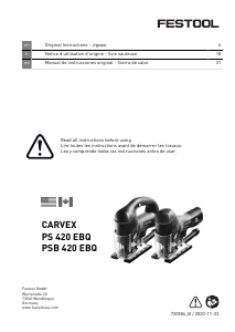 Manual Festool PSB 420 EBQ-Plus Jigsaw