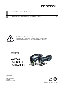 Manual Festool PSC 420 HPC 4.0 EBI-Plus Jigsaw