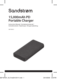 Manual Sandstrøm S6P15PD21 Portable Charger