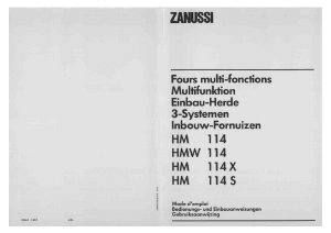 Handleiding Zanussi HM114S Fornuis