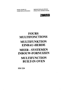 Mode d’emploi Zanussi HM224S Cuisinière
