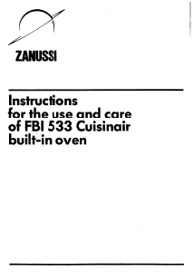 Bruksanvisning Zanussi FBI533SS Ugn