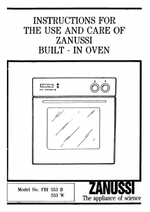 Manual Zanussi FBI553W Oven