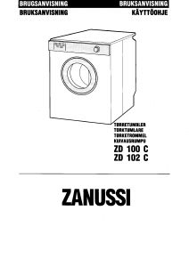 Käyttöohje Zanussi ZD100C Kuivausrumpu