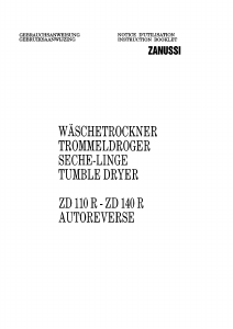 Handleiding Zanussi ZD110R Wasdroger
