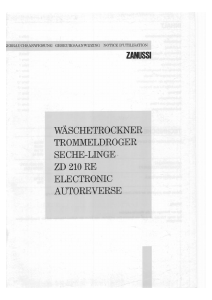Bedienungsanleitung Zanussi ZD210RE Trockner