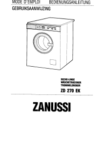 Mode d’emploi Zanussi ZD270EK Sèche-linge