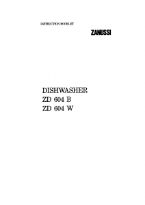 Bruksanvisning Zanussi ZD604B Diskmaskin
