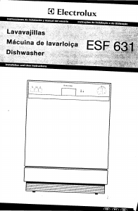 Manual Electrolux ESF631W Dishwasher