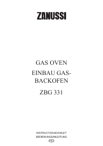 Bedienungsanleitung Zanussi ZBG331XH Backofen