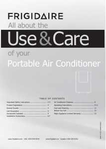 Manual Frigidaire FRA12EPT1 Air Conditioner