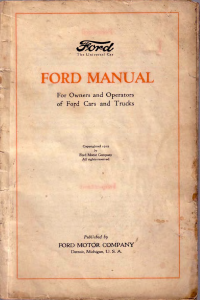 Handleiding Ford Model T (1919)