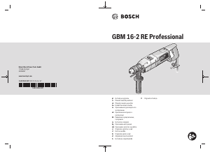 Vadovas Bosch GBM 16-2 RE Smūginis gręžtuvas