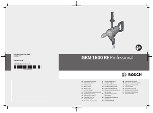 Manual Bosch GBM 1600 RE Maşină de găurit cu percuţie