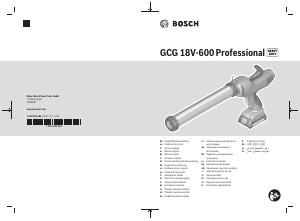 Руководство Bosch GCG 18V-600 Герметизирующий пистолет