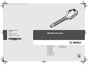 Manuale Bosch GBL 860 Soffiatore