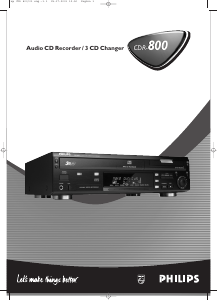 Mode d’emploi Philips CDR800 Lecteur CD