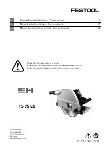 Manual Festool TS 75 EQ-F-Plus-FS USA Track Saw