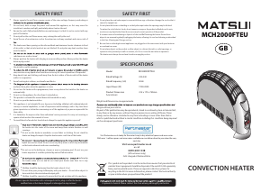 Manual Matsui MCH2000FTEU Heater