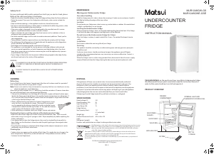 Manual Matsui MUR1248GS Refrigerator