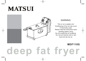 Manual Matsui MDF110S Deep Fryer
