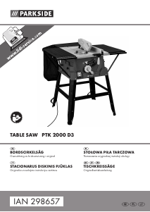 Bedienungsanleitung Parkside PTK 2000 D3 Tischsäge