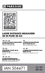 Handleiding Parkside IAN 304471 Afstandsmeter