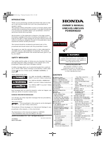 Handleiding Honda UMC435 Aandrijfeenheid