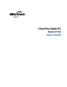 Bruksanvisning Motion Computing C5te Tablet