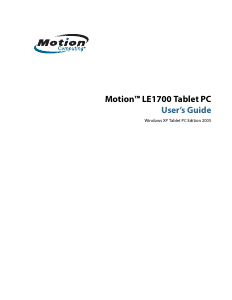 Bruksanvisning Motion Computing LE1700 Tablet