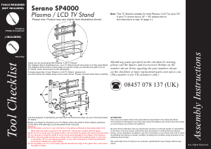 Manual Serano SP4000B TV Bench