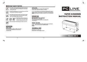 Handleiding PC Line DX-5 Papiervernietiger