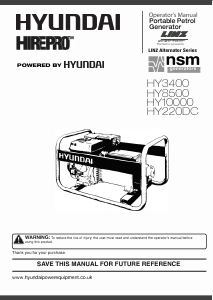 Bruksanvisning Hyundai HY10000 Generator