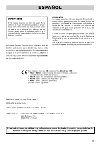 Manual de uso Zanussi Z65BGS Cocina