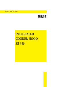 Manual Zanussi ZB350B Cooker Hood