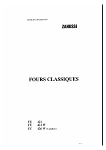 Mode d’emploi Zanussi FC426W Four