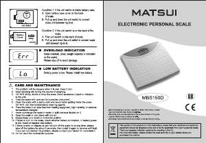 Manuale Matsui MBS150D Bilancia