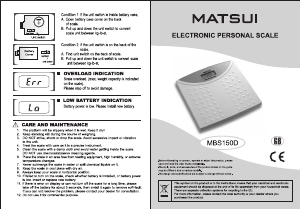 Handleiding Matsui MBS150D Weegschaal