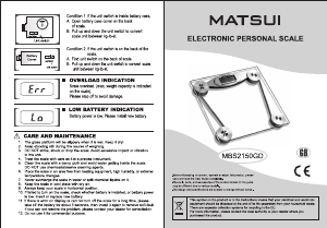 Manual Matsui MBS2150GD Scale