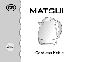 Manual Matsui MKCSS1E Kettle