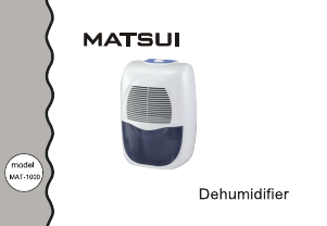 Bruksanvisning Matsui MAT1000 Avfuktare