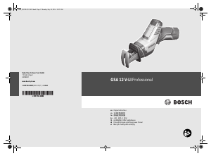 Manual Bosch GSA 12V-LI Reciprocating Saw