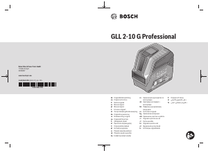 Manuál Bosch GLL 2-10 G Čárový laser