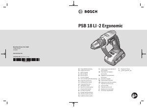 Rokasgrāmata Bosch PSB 18 LI-2 Ergonomic Urbja piedziņas ierīce